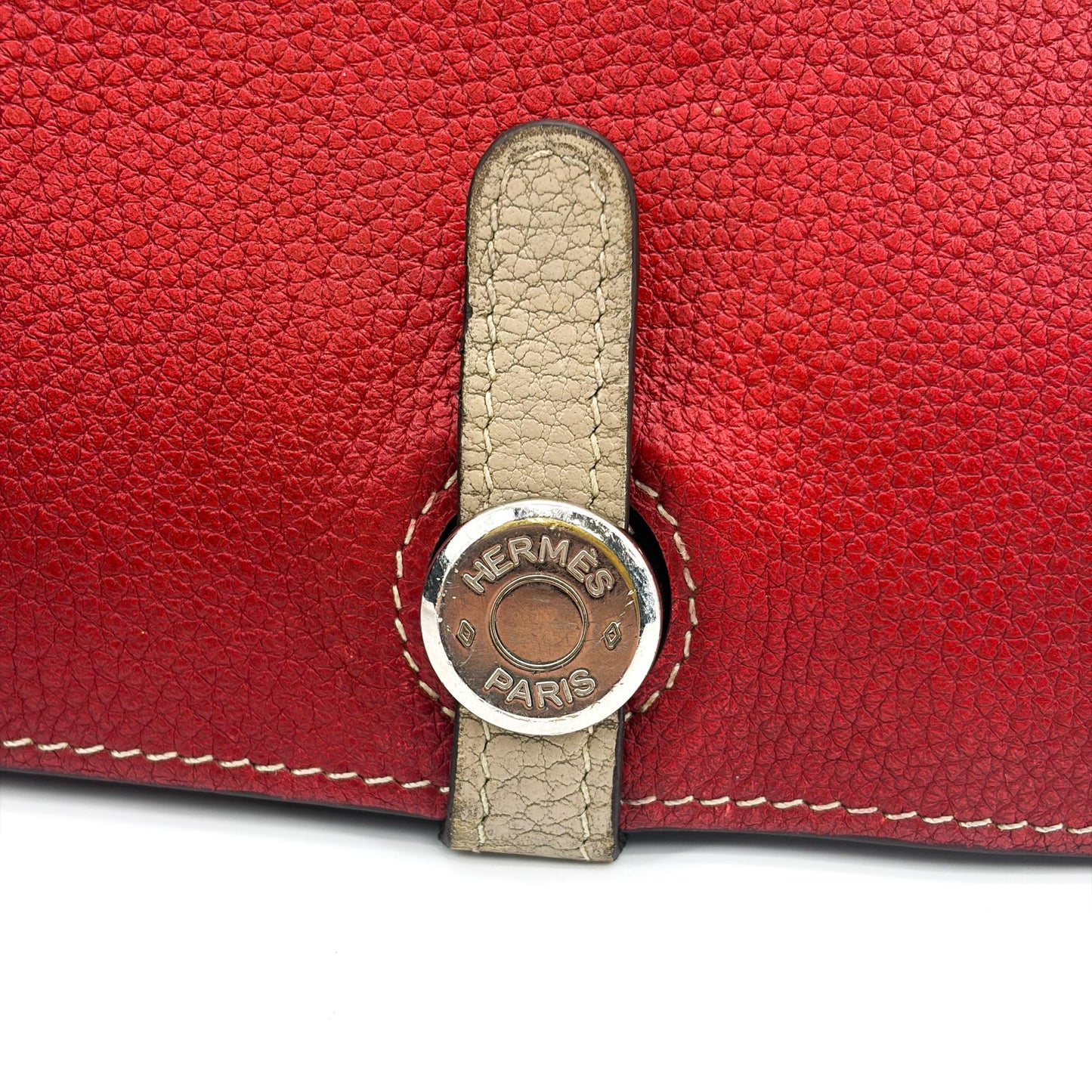 Hermes Bicolor Dogon Duo Combined Leather, Red, Leather, Wallet