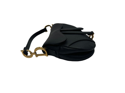 Christian Dior Dior Saddle Leather, Black, Leather, Handbag