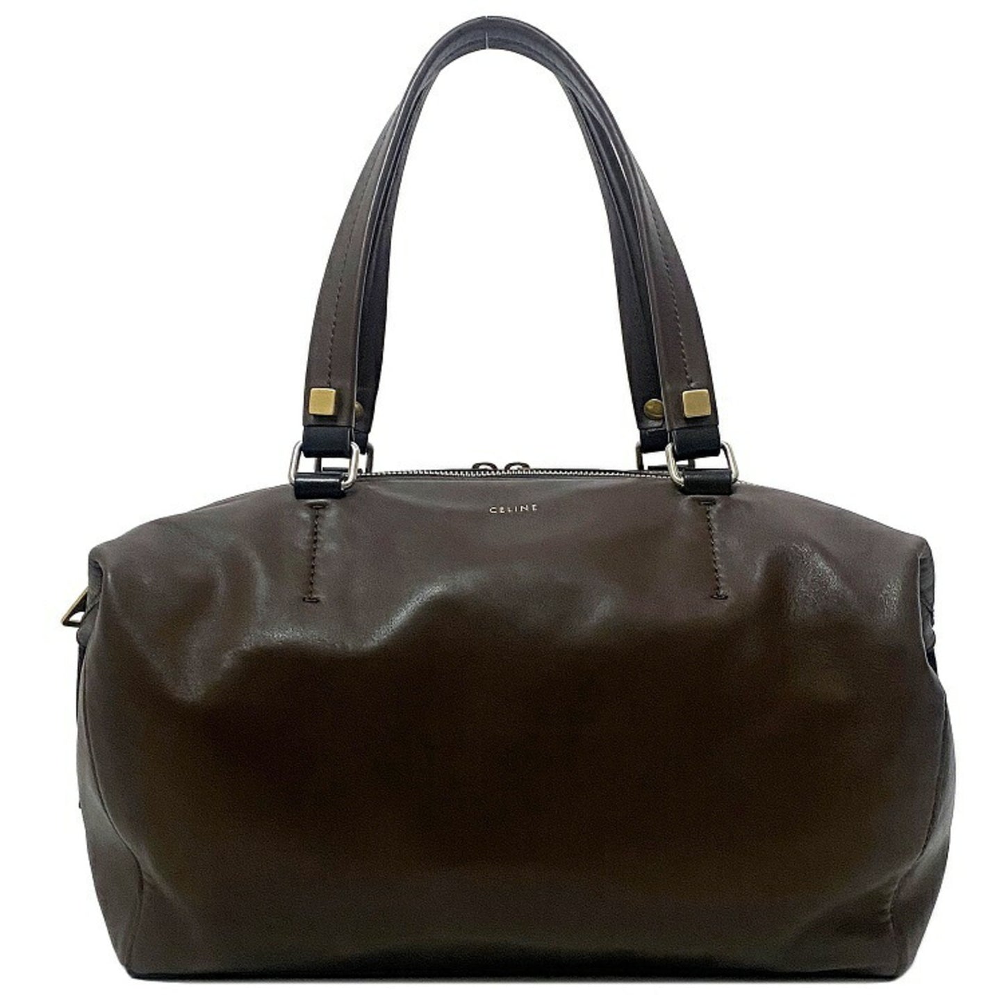 Céline Boston, Brown, Leather, handbag