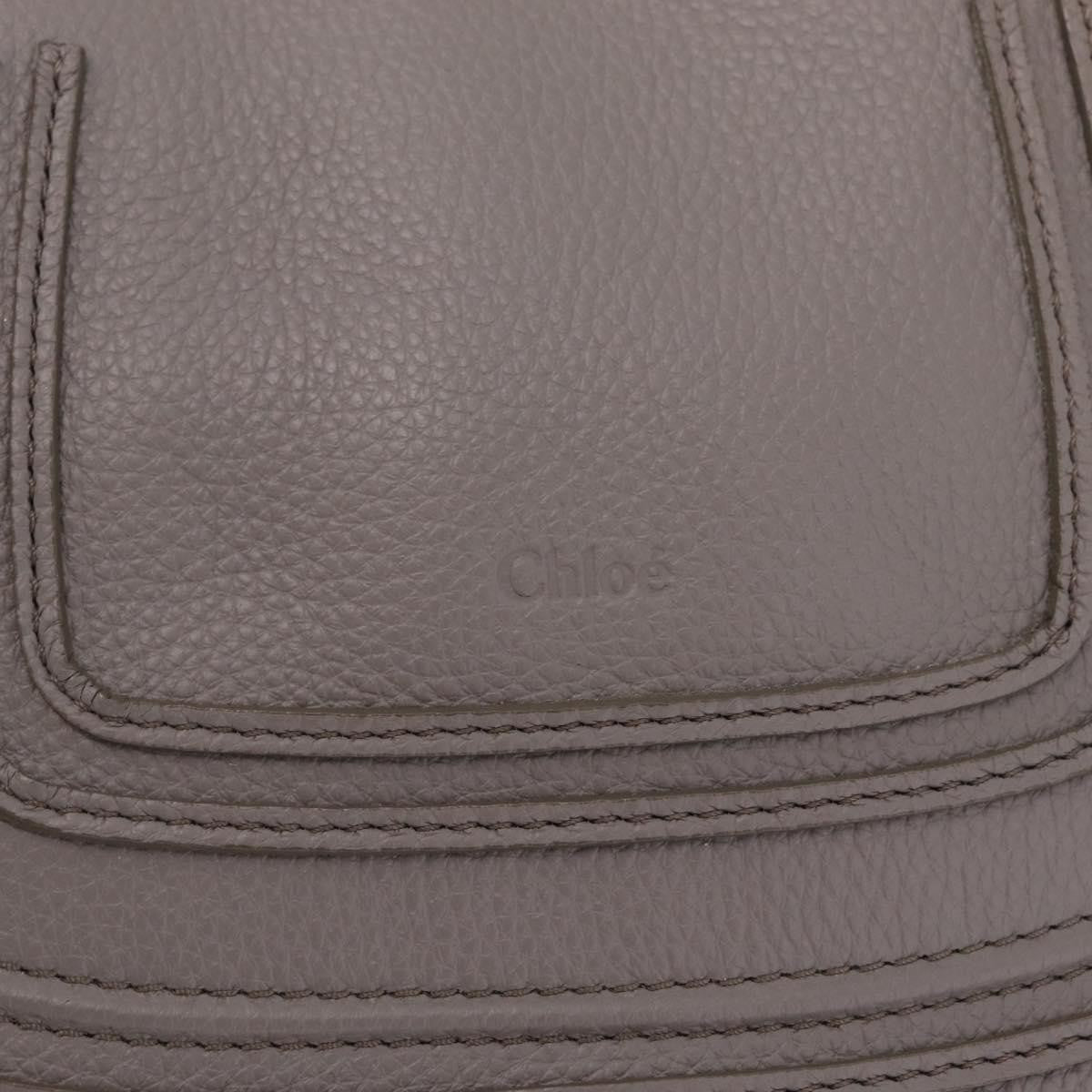 Chloe Marcie Satchel Leather, Gray, Leather, Handbag