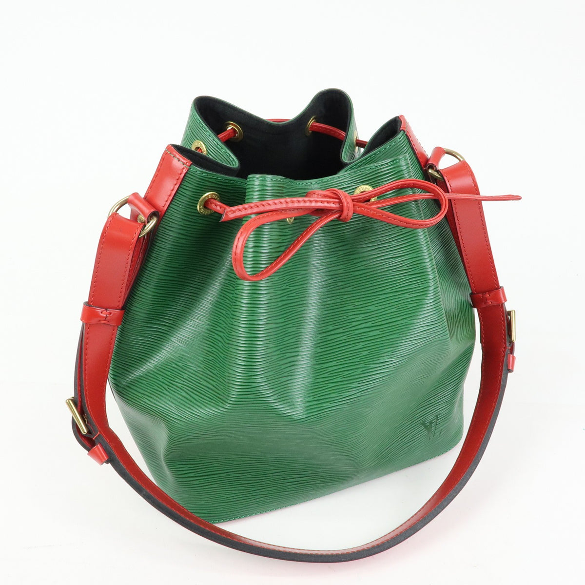 Louis Vuitton Bicolor Petit Noe Epi Leather, Green, Leather, Handbag