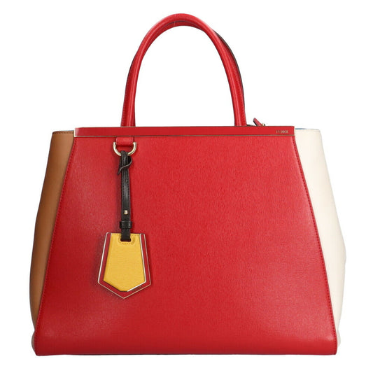 Fendi 2Jours, Red, Leather, handbag