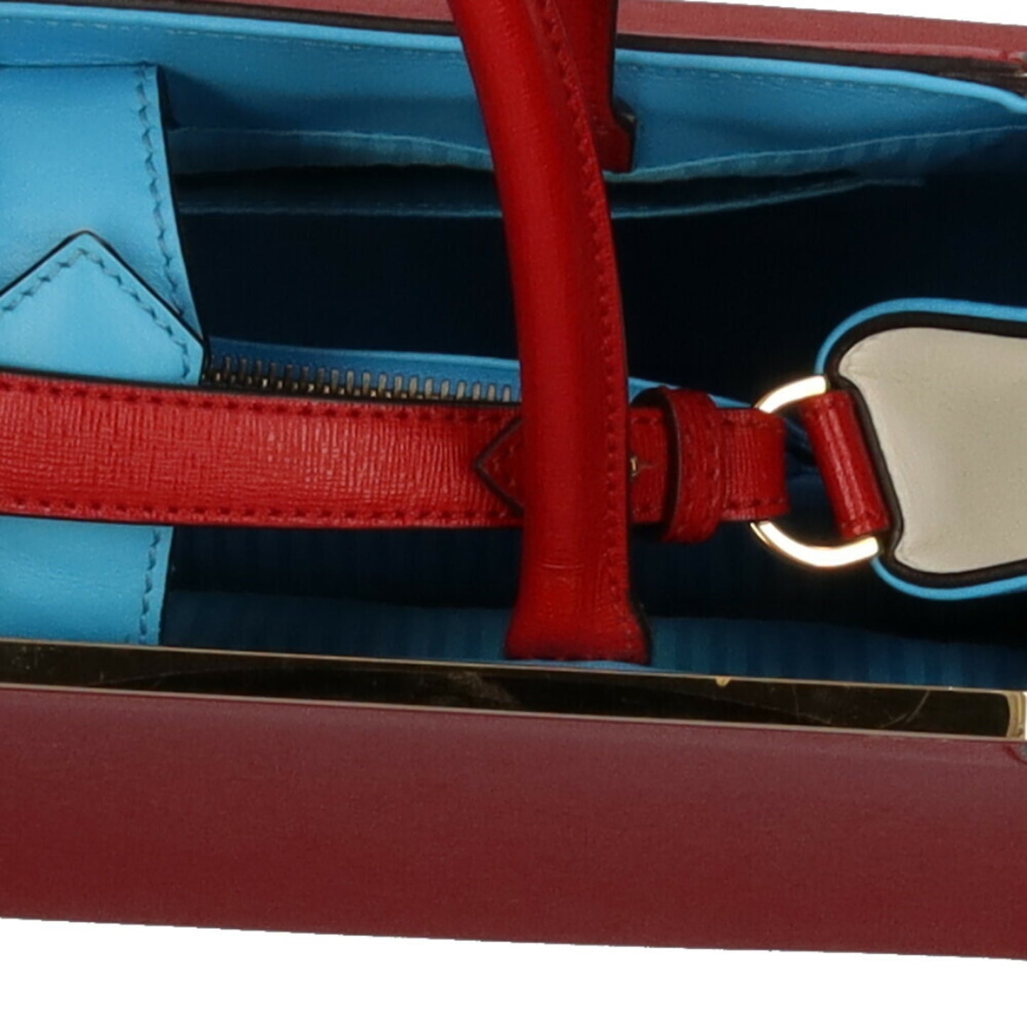 Fendi 2Jours, Red, Leather, handbag