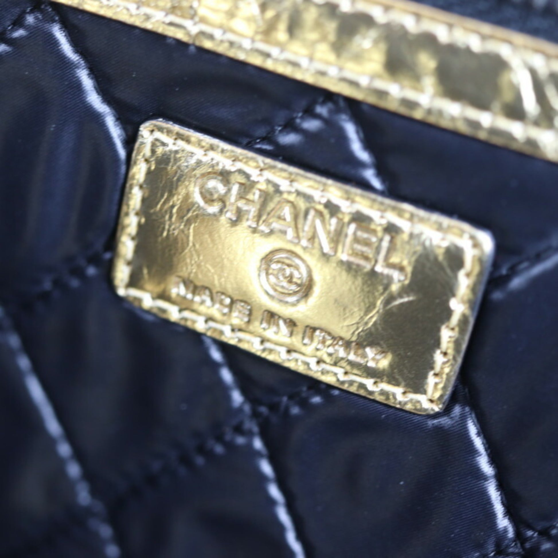 Chanel Cc, Gold, Leather, clutch