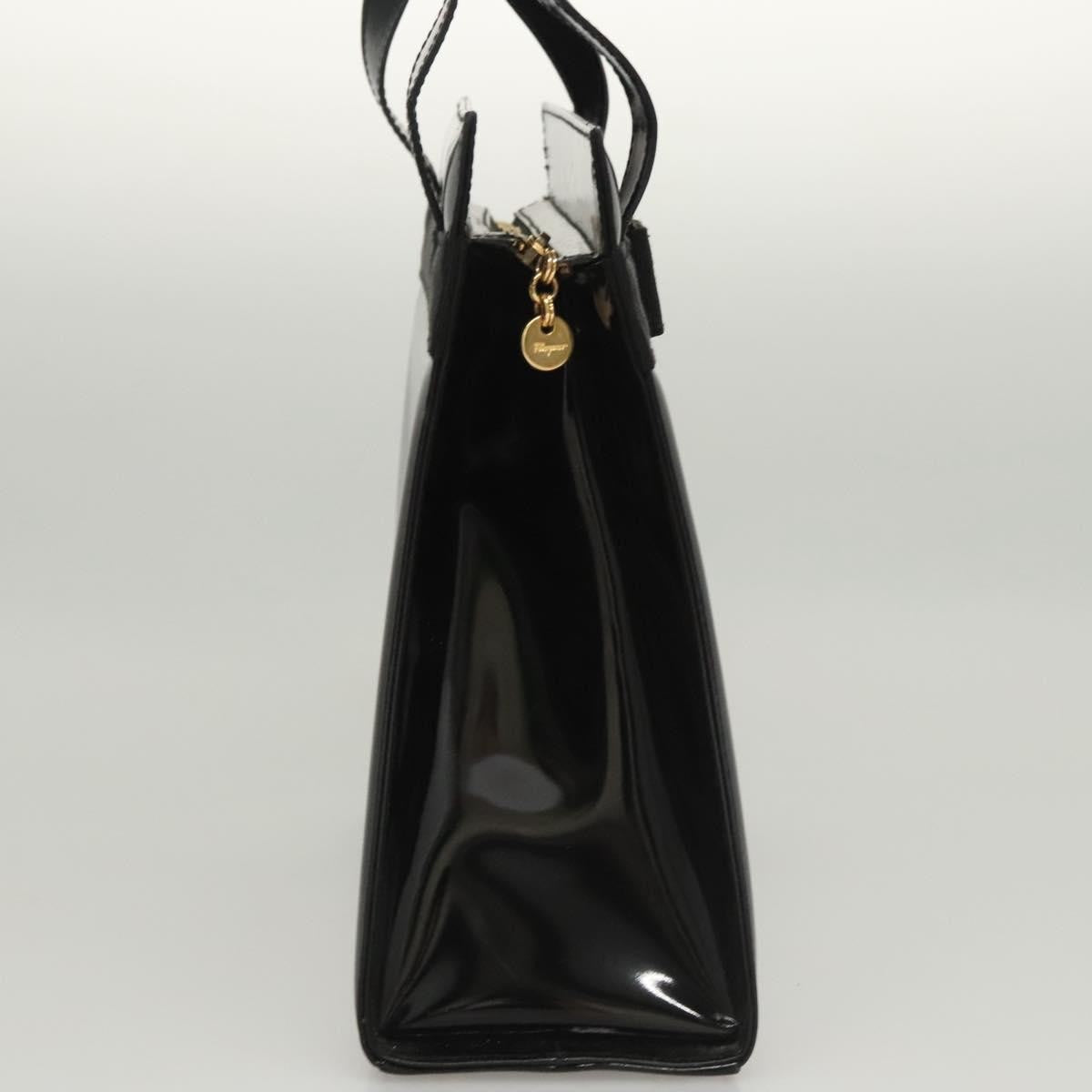 Salvatore Ferragamo Vala Patent Leather, Black, Patent Leather, Shoulder Bag