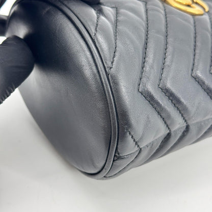 Gucci GG Marmont Bucket Matelasse Leather, Black, Leather, Handbag