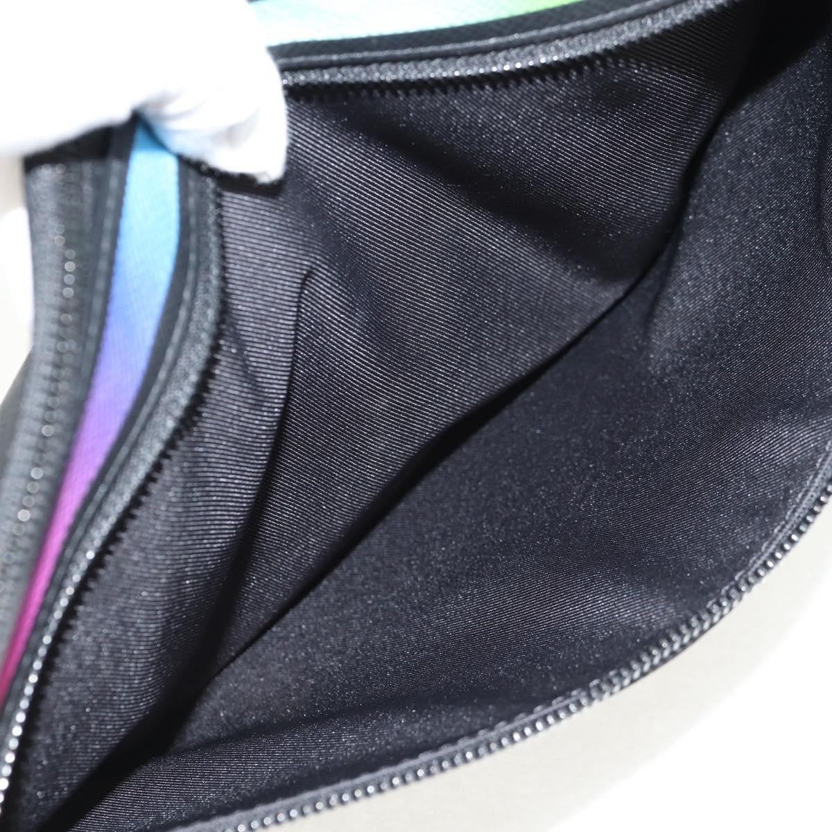 Louis Vuitton Pochette A4 Rainbow Taiga Leather, Black, Leather, Clutch