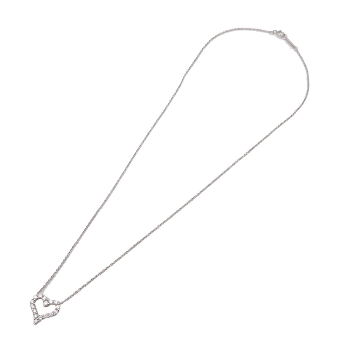 Tiffany & Co. Heart Pendant Platinum with Diamonds, Silver, Platinum, Necklace