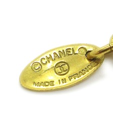 Chanel Vintage Quilted CC Pendant Metal, Gold, Gold Plated, Necklace