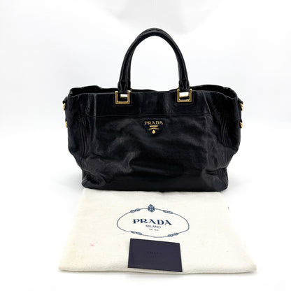 Prada Vitello Daino Leather, Black, Leather, Shoulder Bag