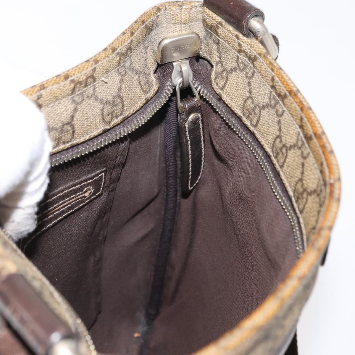 Gucci Flat Messenger GG Coated Canvas, Beige, PVC, Crossbody Bag