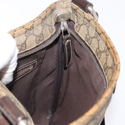 Gucci Flat Messenger GG Coated Canvas, Beige, PVC, Crossbody Bag