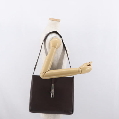 Salvatore Ferragamo Gancini Leather, Brown, Leather, Shoulder Bag