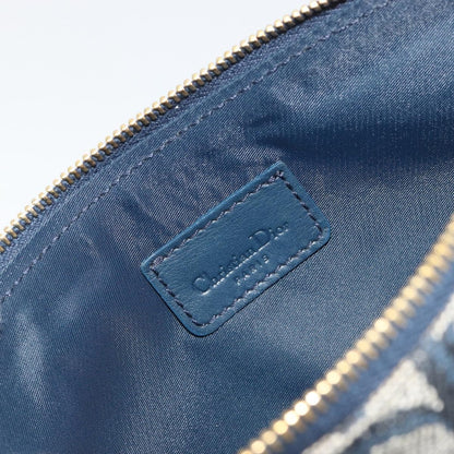 Christian Dior Vintage Saddle Diorissimo Canvas, Navy, Canvas, Shoulder Bag