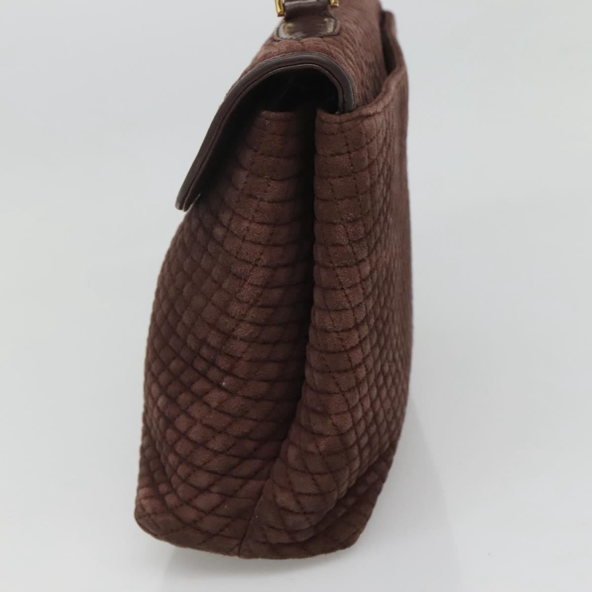 Bally Handbag Quilted Suede, Brown, Suede, Handbag