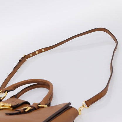 Miu Miu Madras Convertible Lock Leather, Brown, Leather, Tote Bag