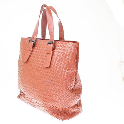 Bottega Veneta Belted Tote Intrecciato Nappa, Red, Leather, Tote Bag