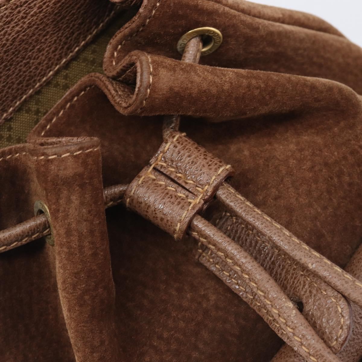 Gucci Vintage Bamboo Suede, Brown, Suede, Backpack