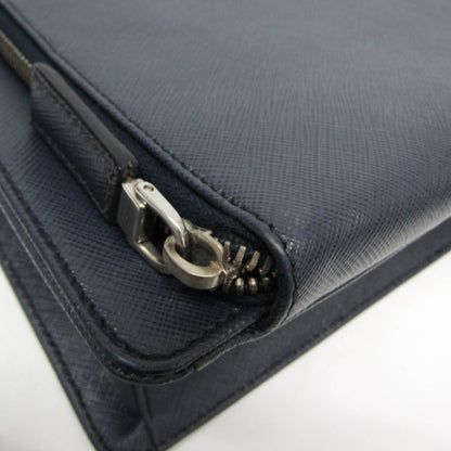 Prada Convertible Travel Saffiano Leather, Navy, Leather, Briefcase