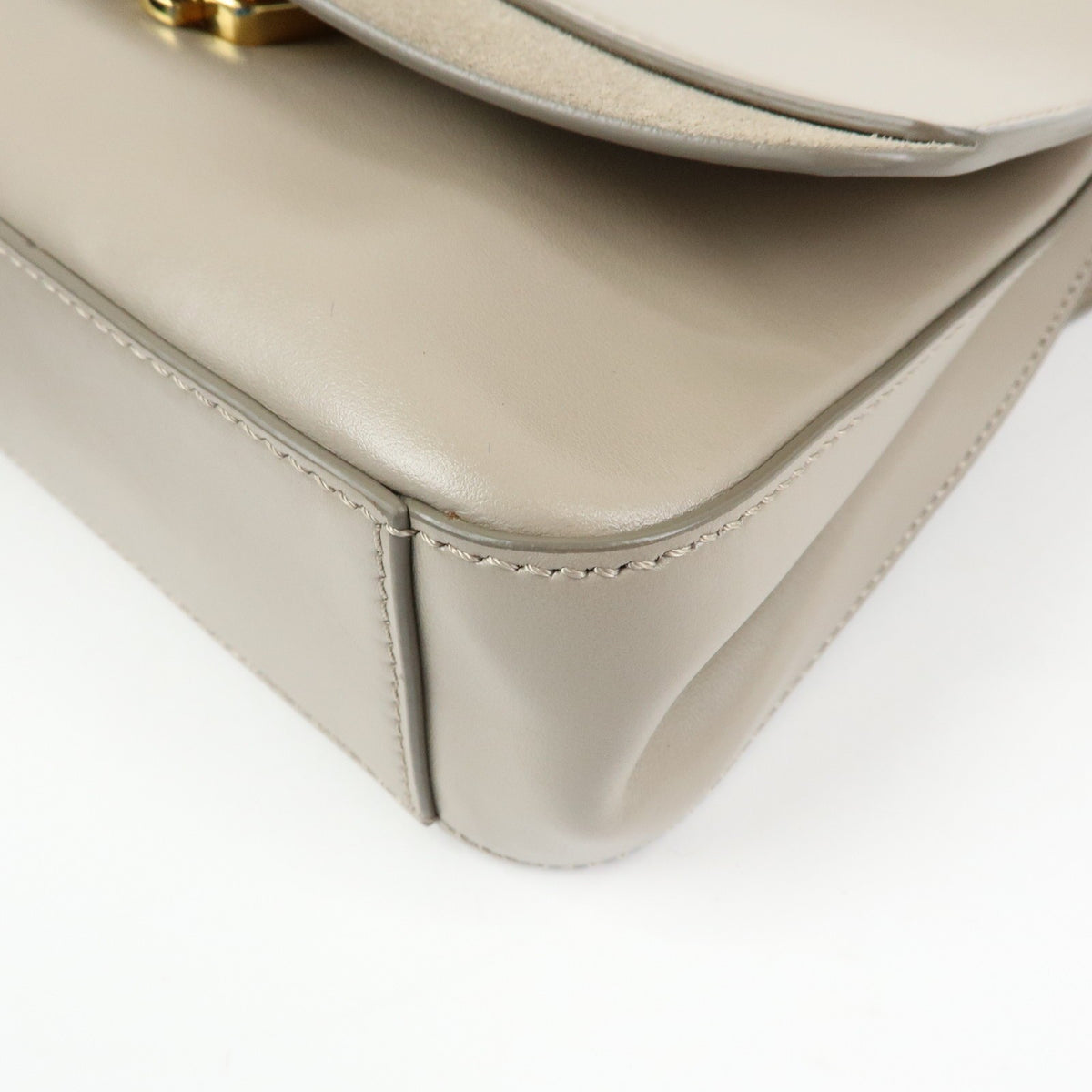 Chloe C Shoulder Bag Leather, Gray, Leather, Shoulder Bag