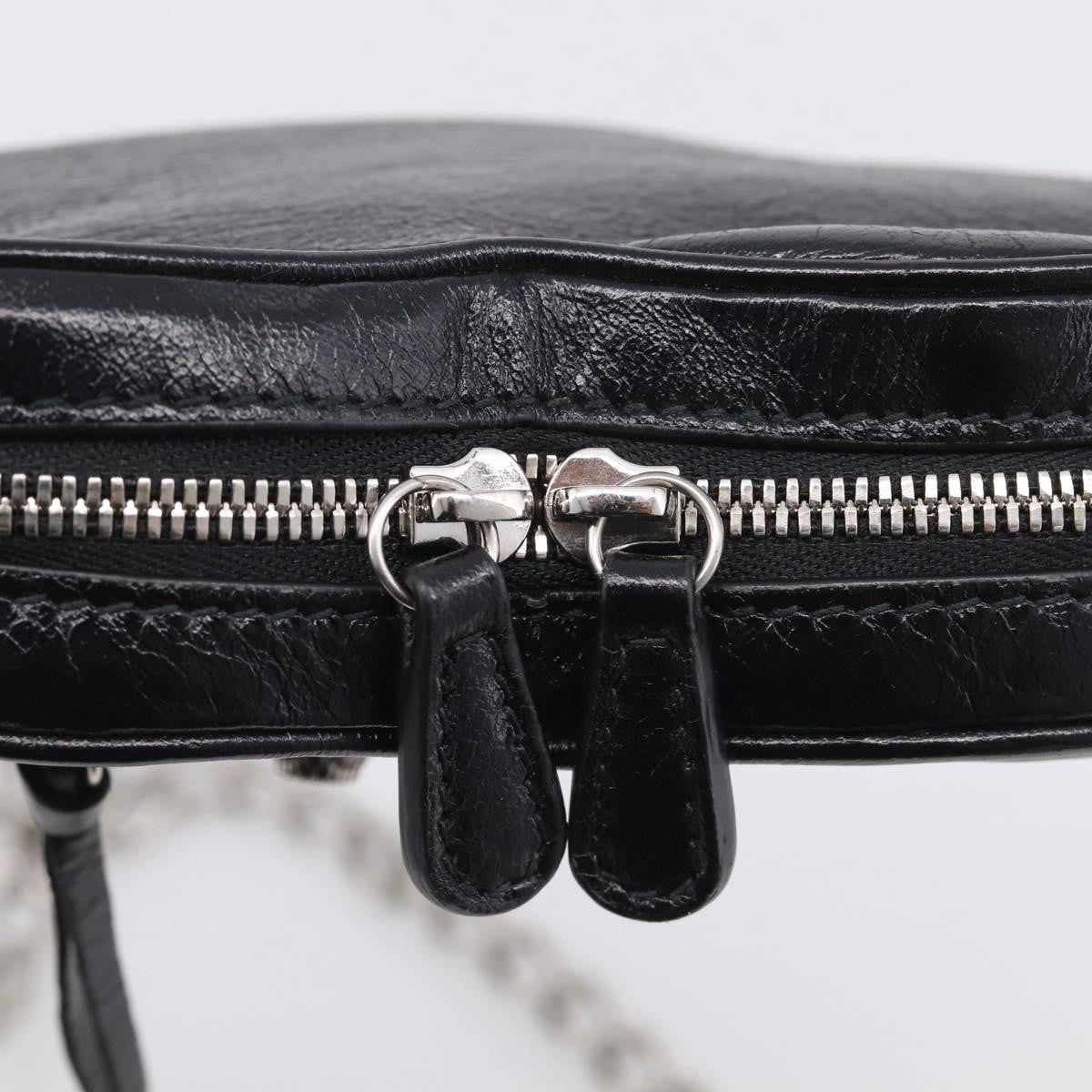 Balenciaga Le Cagole Giant Studs Heart Chain Leather, Black, Leather, Handbag