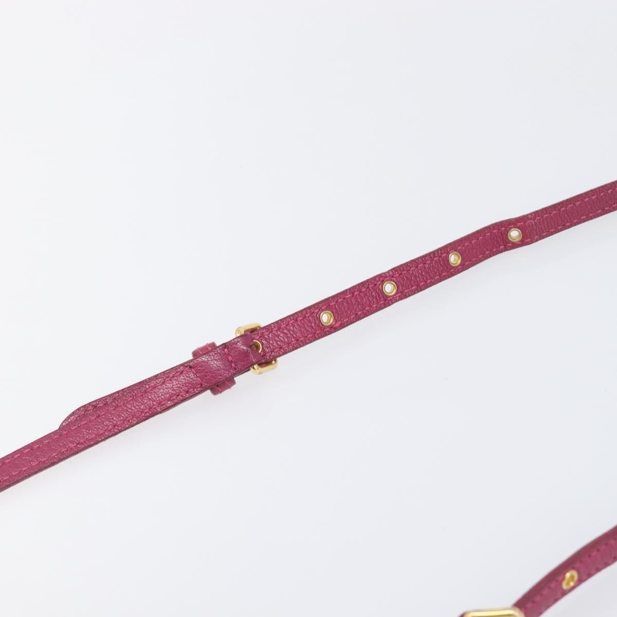 Miu Miu Madras Double Zip Leather, Pink, Leather, Crossbody Bag