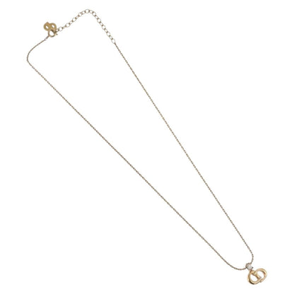 Christian Dior CD Pendant Metal and Crystals, Gold, Metal, Necklace