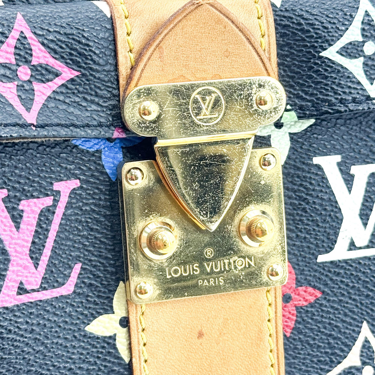 Louis Vuitton Speedy Monogram Multicolor, Black, Canvas, Handbag