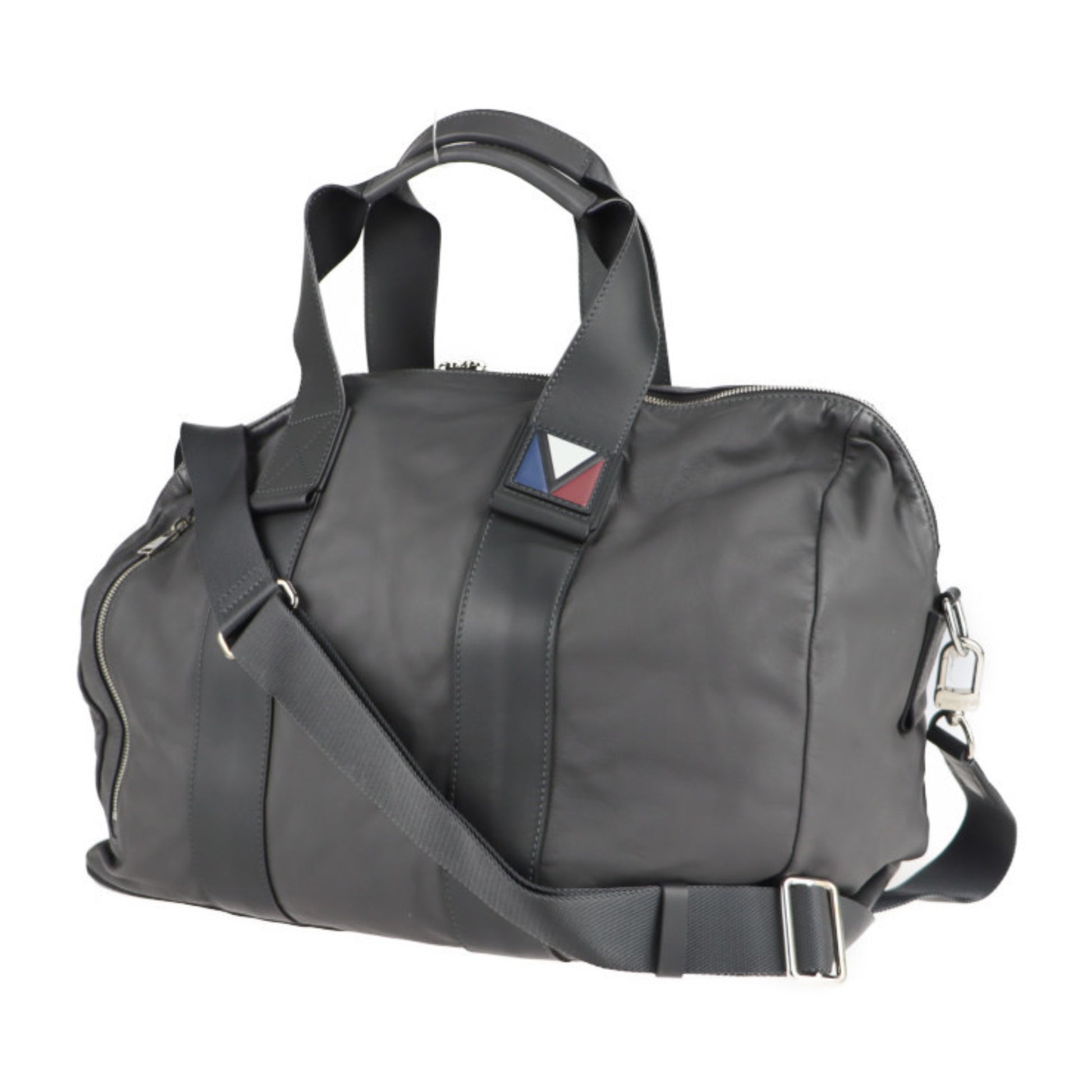 Louis Vuitton Boston, Grey, Leather, travel