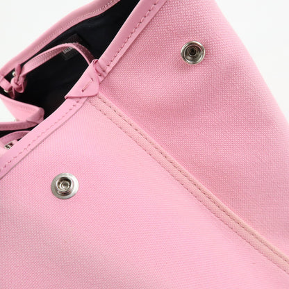 Balenciaga Navy Cabas Canvas with Leather, Pink, Canvas, Tote Bag