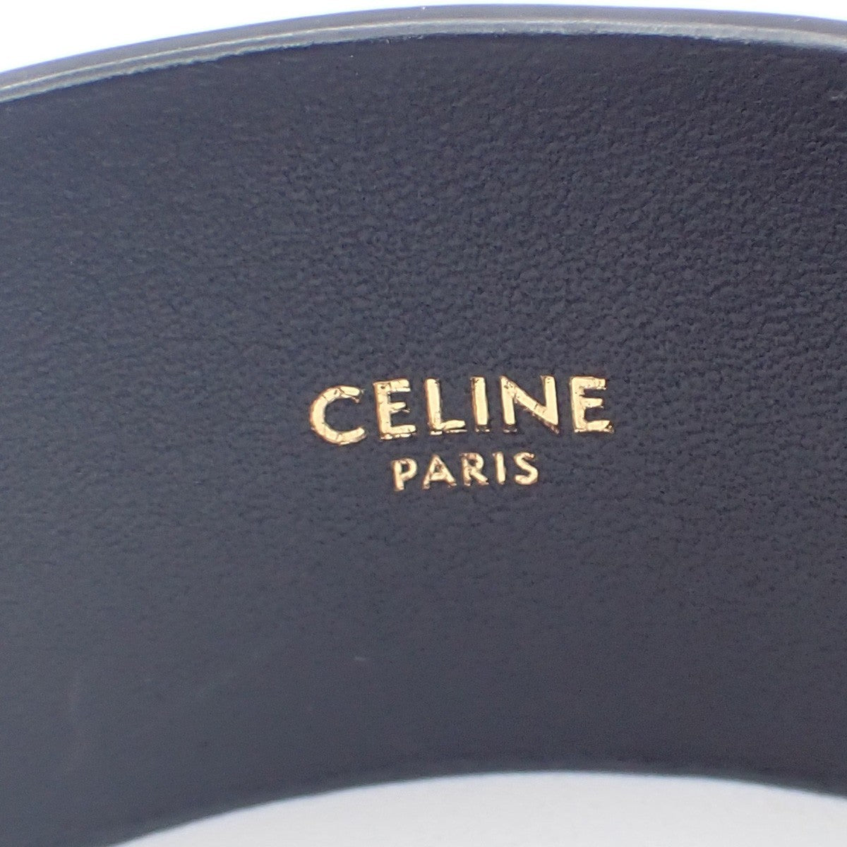 Celine Stud Cuff Leather and Plated Metal, Black, Leather, Bracelet