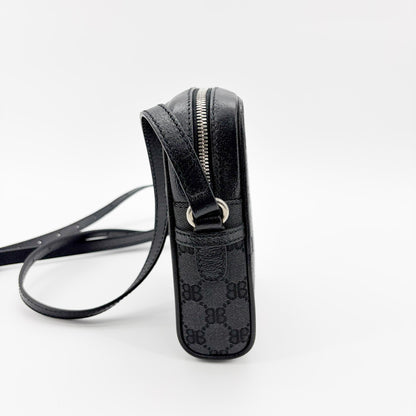 Balenciaga x Gucci The Hacker Project Zip Messenger BB Canvas, Black, Canvas, Shoulder Bag