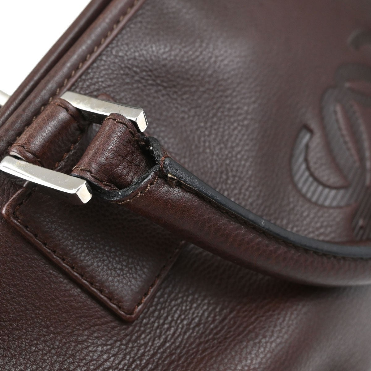 Loewe Fusta Leather, Brown, Leather, Handbag