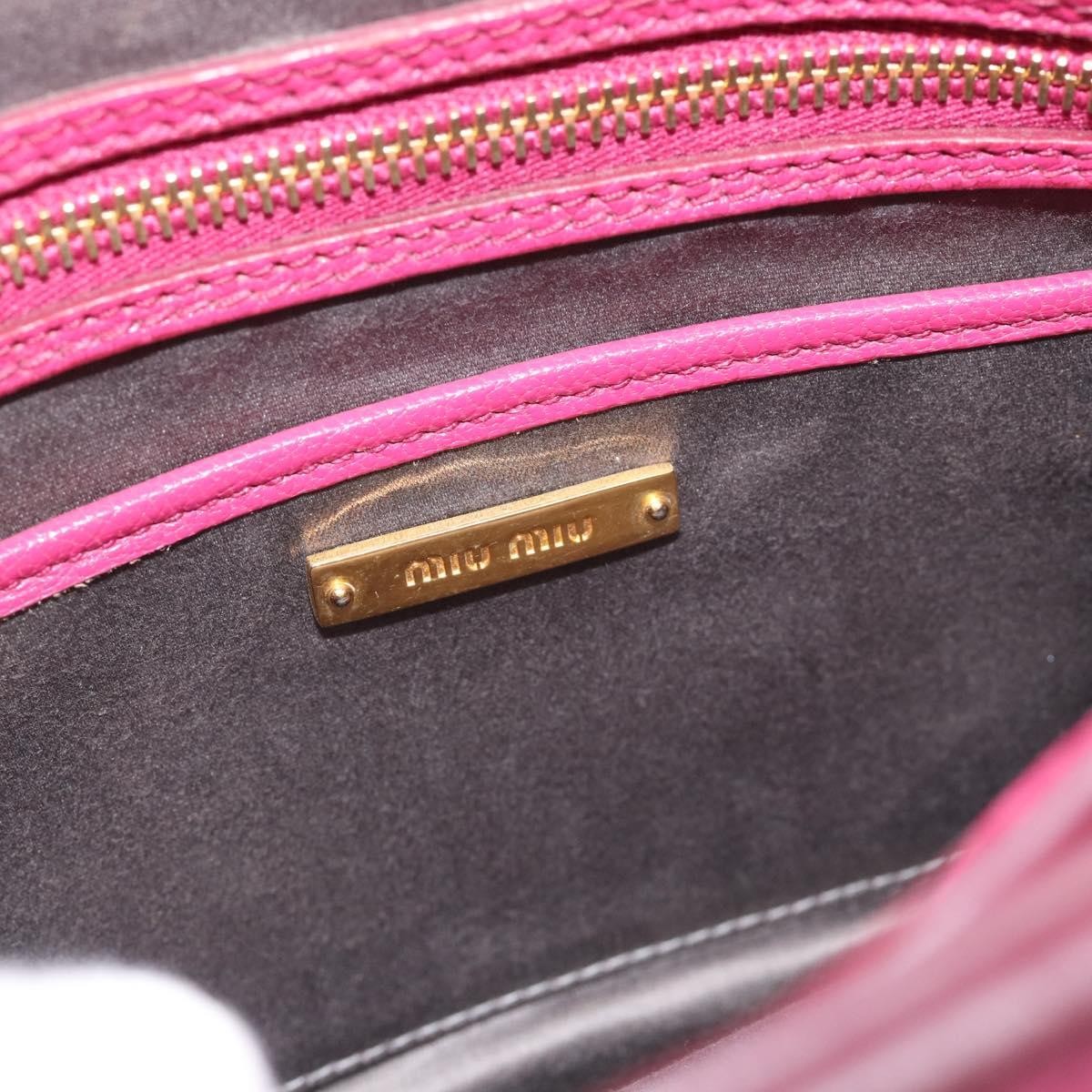 Miu Miu Madras Convertible Lock Leather, Pink, Leather, Tote Bag