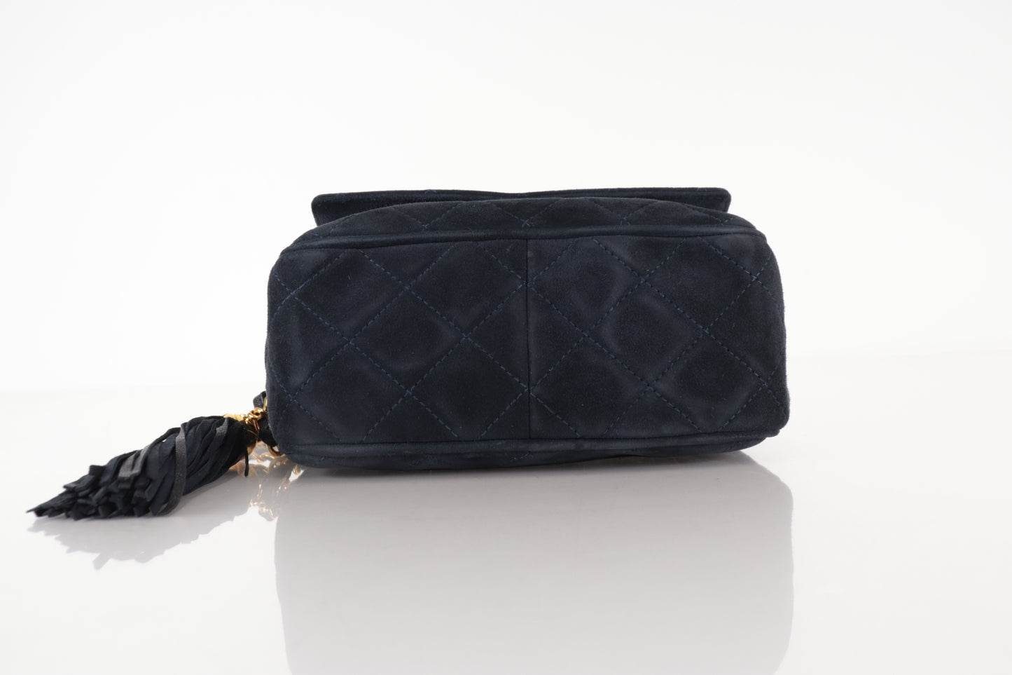 Chanel Shoulder Suede Patchwork, Black, Suede, Shoulder Bag