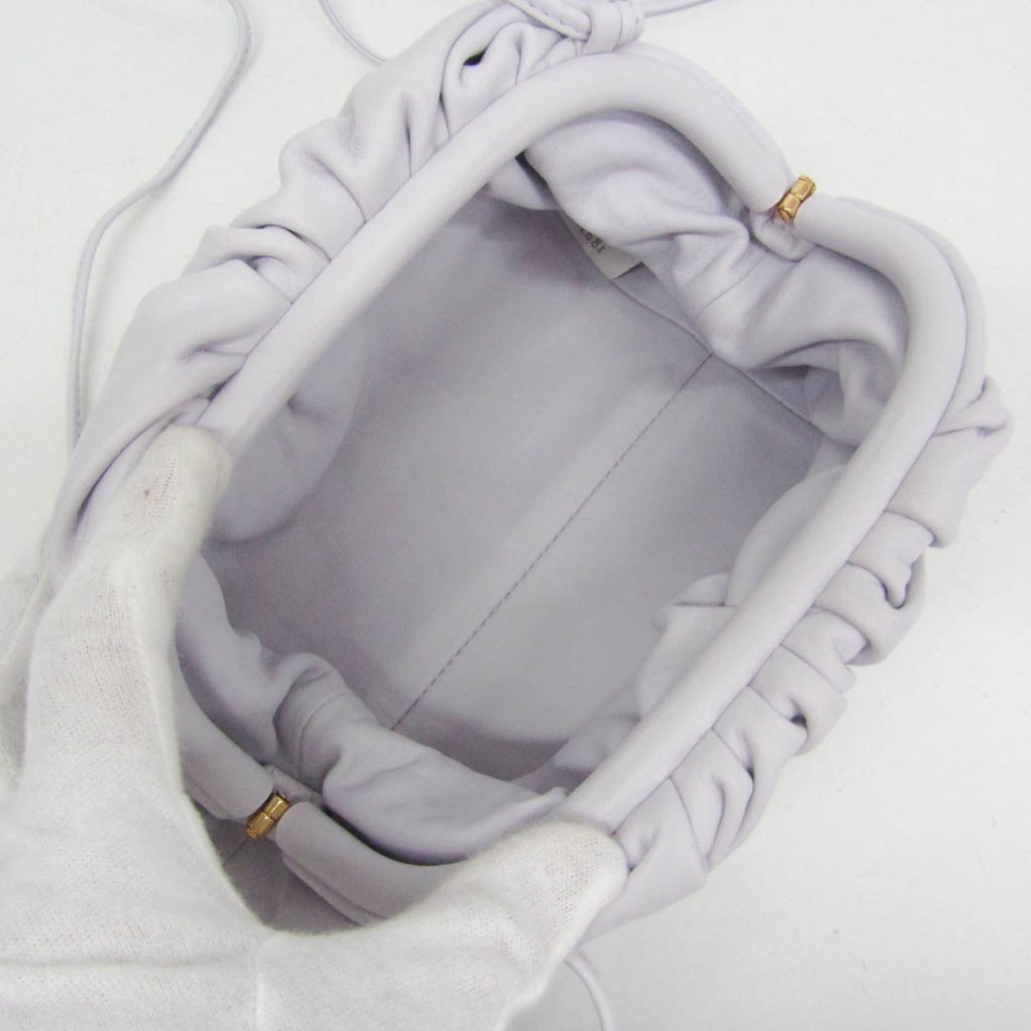 Bottega Veneta The Pouch Coin Purse Leather, White, Leather, Clutch