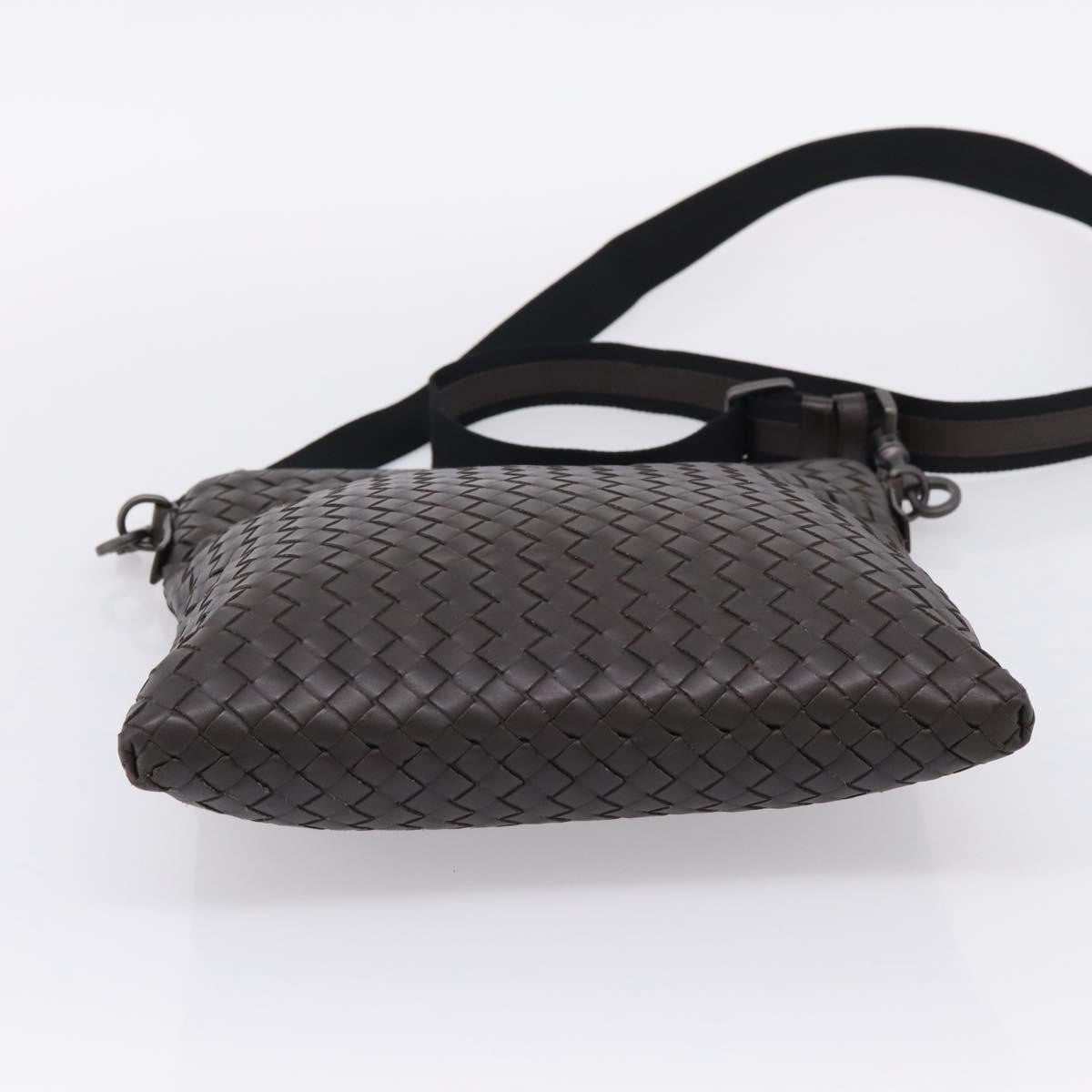 Bottega Veneta Flat Messenger Intrecciato Nappa, Brown, Leather, Handbag