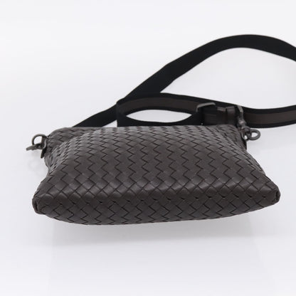 Bottega Veneta Flat Messenger Intrecciato Nappa, Brown, Leather, Handbag