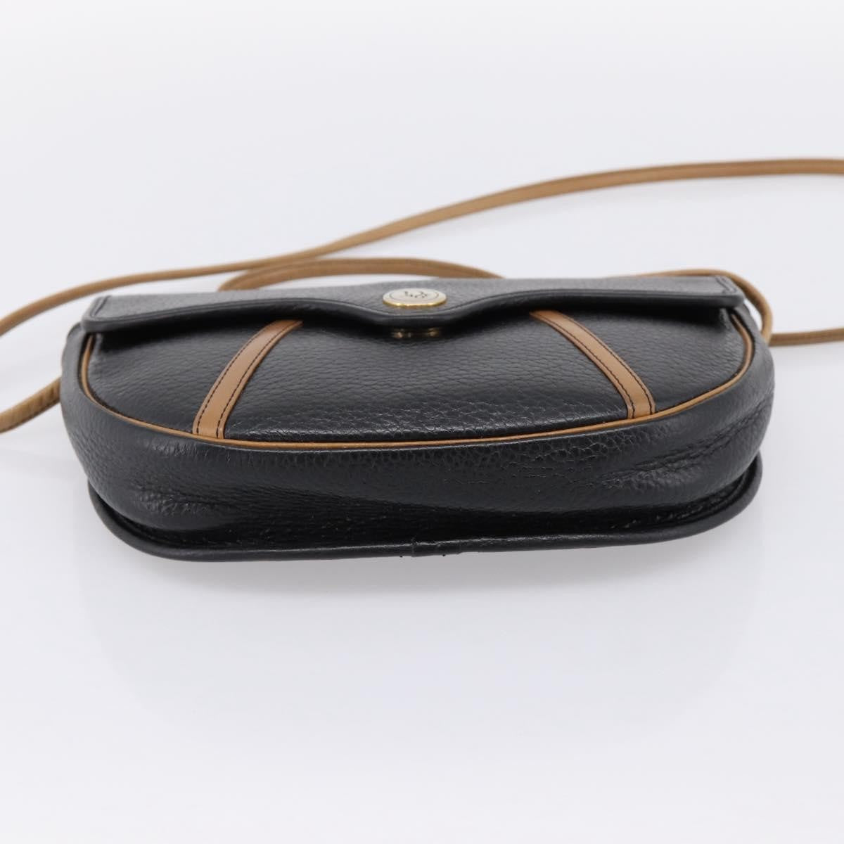Christian Dior Vintage Flap Canvas, Black, Leather, Shoulder Bag