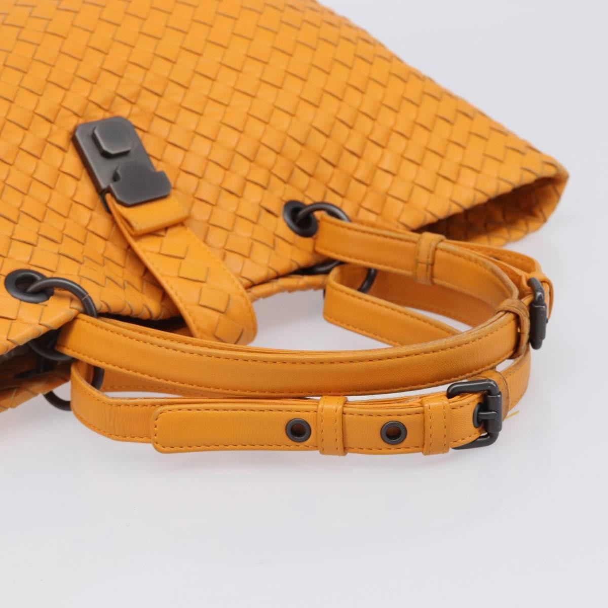 Bottega Veneta Capri Intrecciato Nappa, Orange, Leather, Tote Bag