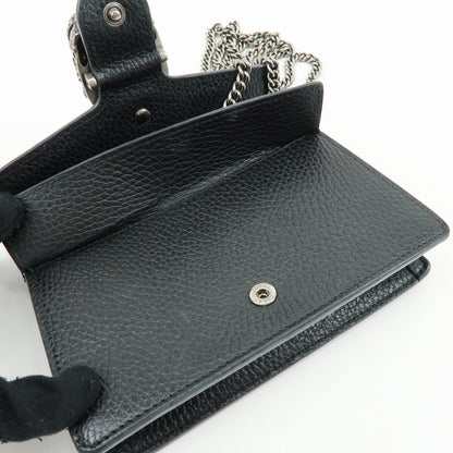 Gucci Dionysus Leather, Black, Leather, Handbag