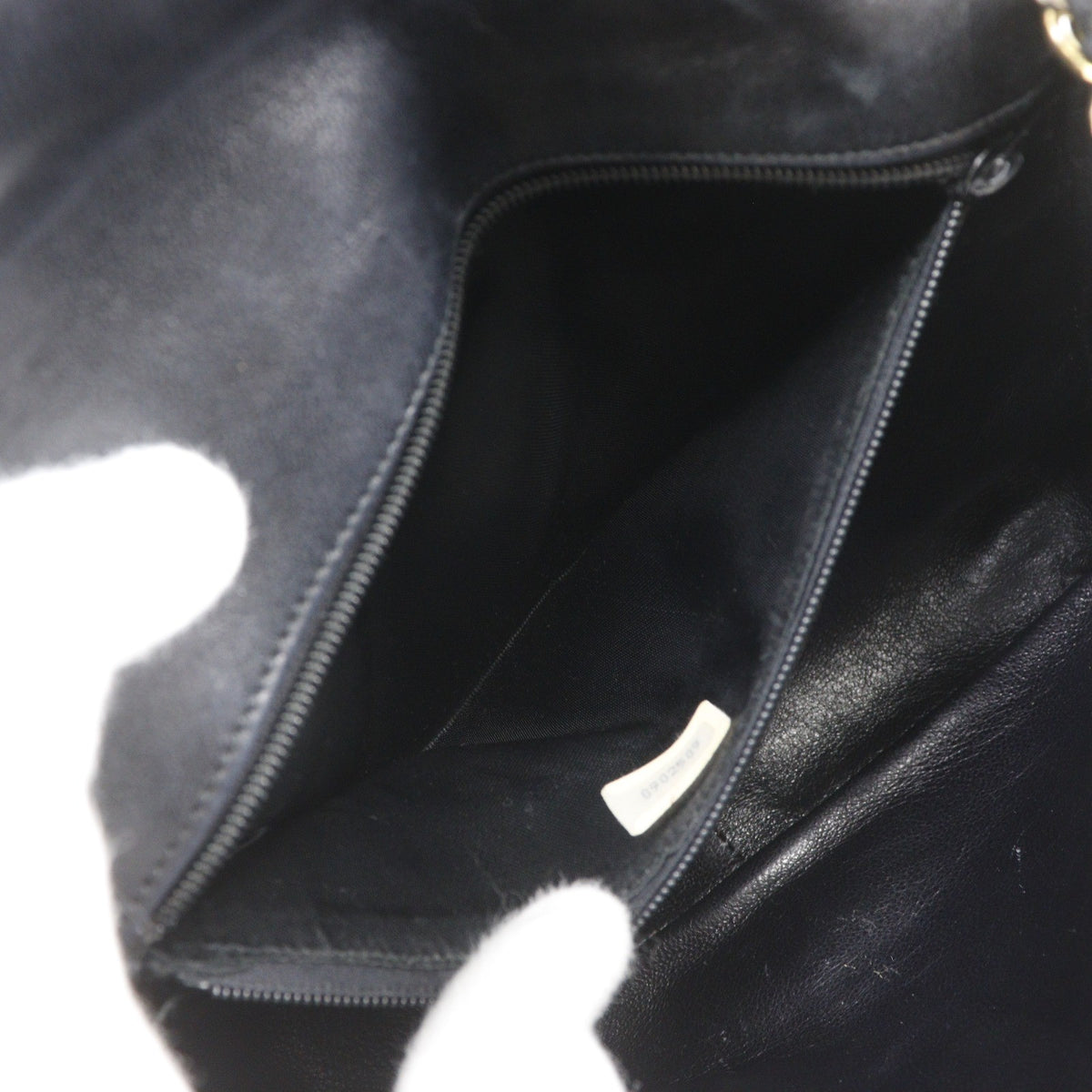Chanel Flap Shoulder Leather, Black, Patent Leather, Shoulder Bag