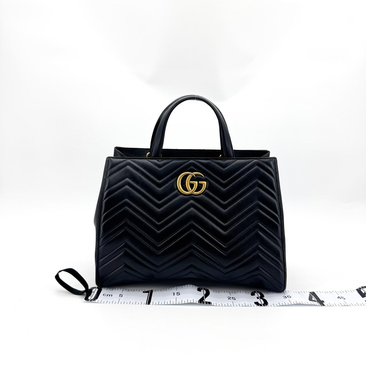 Gucci GG Marmont Matelasse Leather, Black, Leather, Shoulder Bag