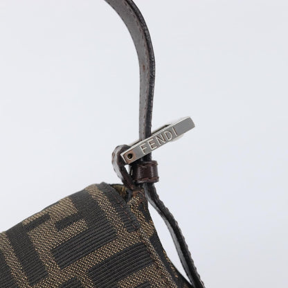 Fendi Mamma Baguette Zucca Jacquard Velvet, Brown, Canvas, Shoulder Bag
