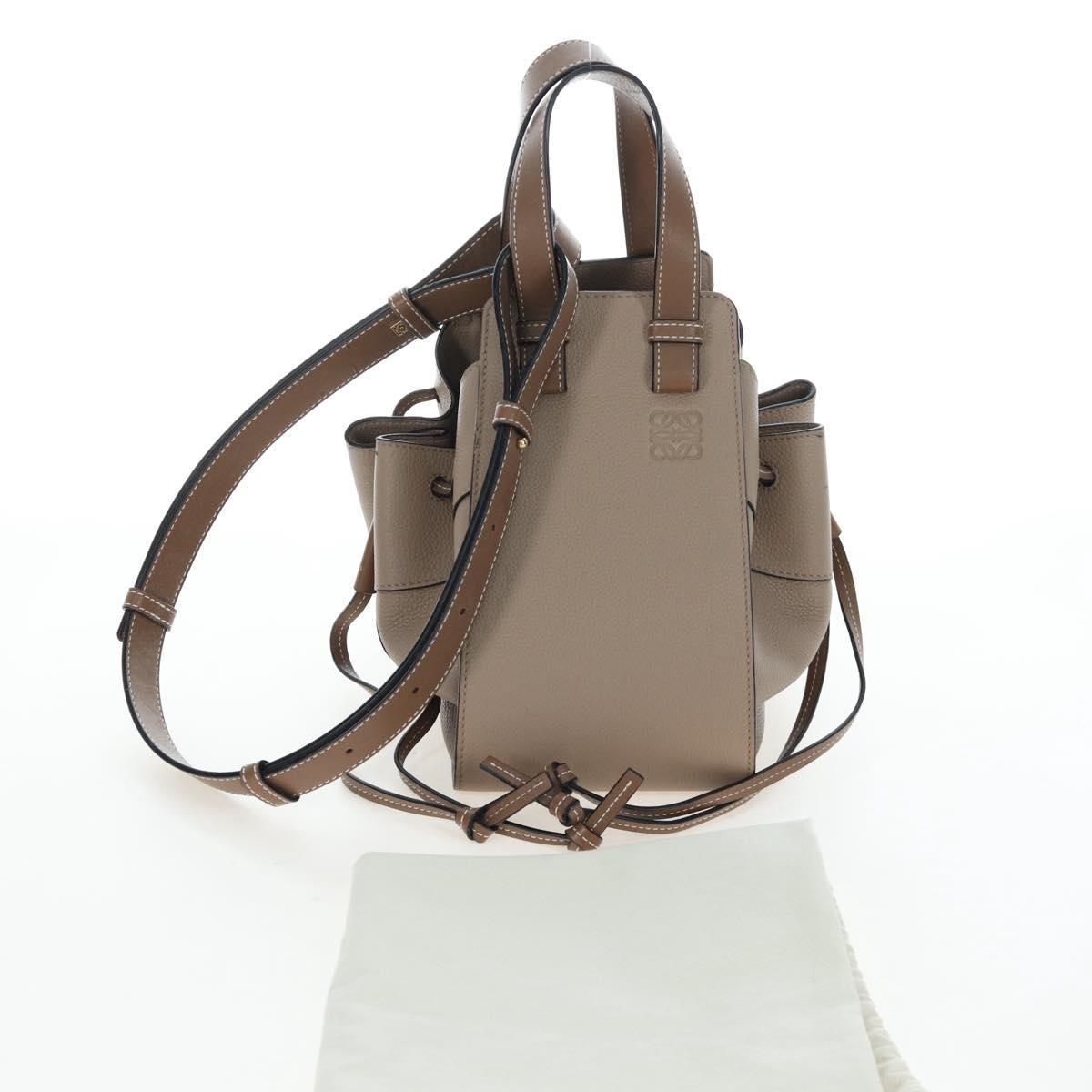 Loewe Hammock Leather, Beige, Leather, Handbag