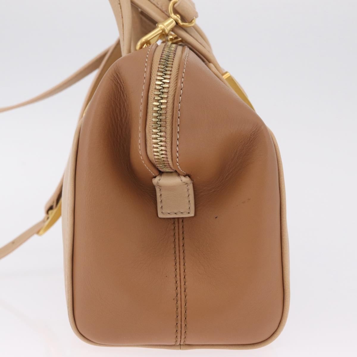Fendi Chameleon Satchel Leather, Beige, Leather, Handbag