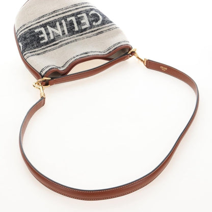 Celine Bucket 16 Raffia, Beige, Canvas, Handbag