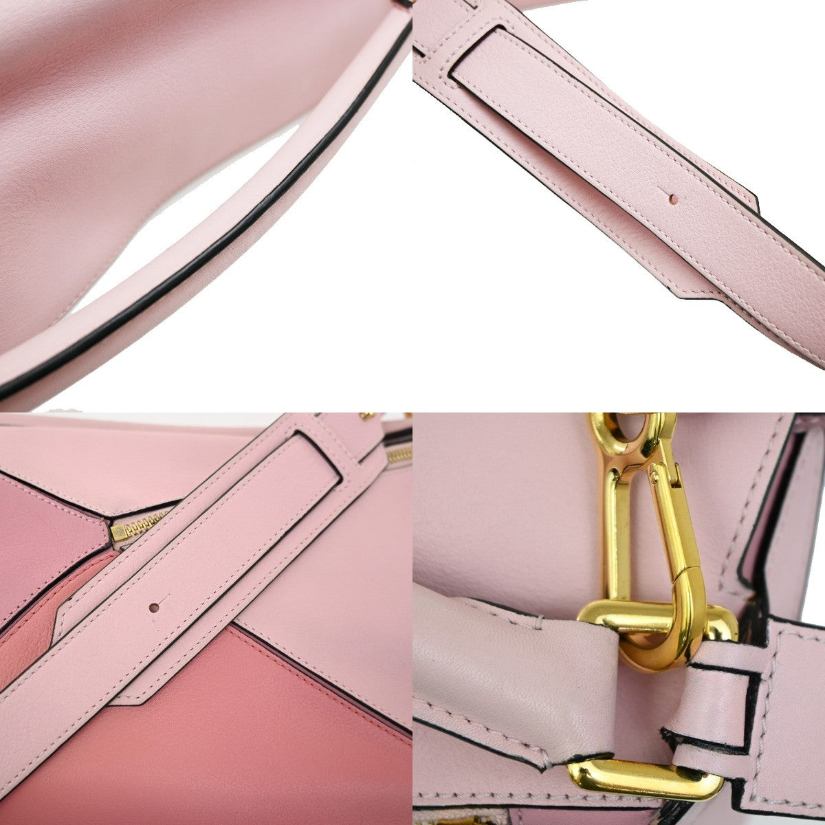 Loewe Puzzle Leather, Pink, Leather, Handbag