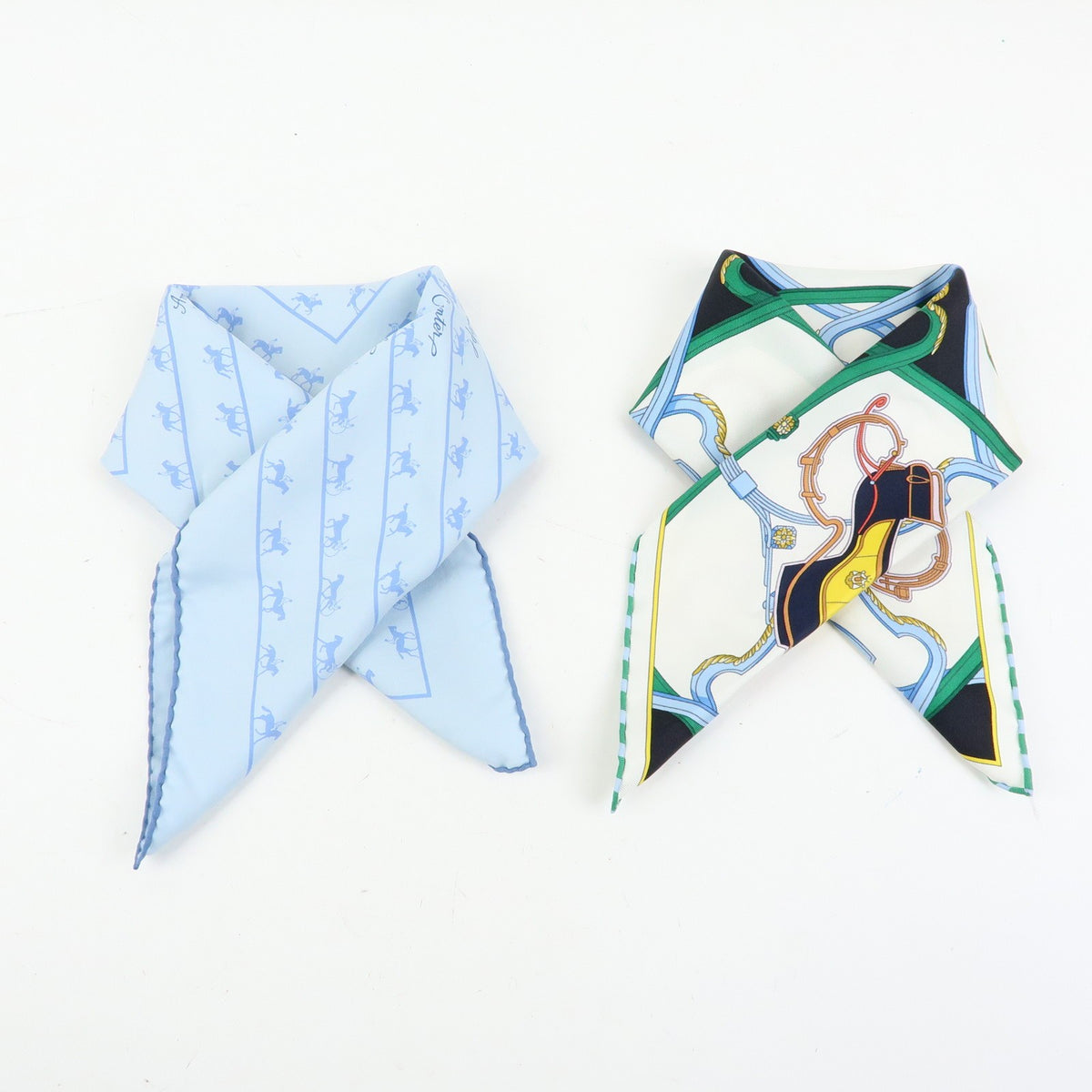 Hermes Carré 42 Silk, Blue, Silk, Scarf