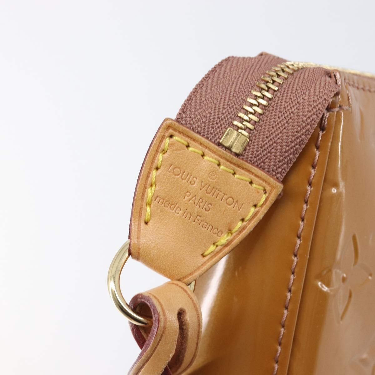 Louis Vuitton Pochette Accessoires NM Monogram Vernis, Brown, Patent Leather, Clutch